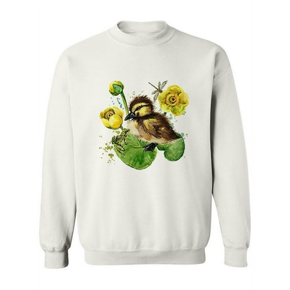 Cute Little Duck With Frog Sweatshirt Women -Image by Shutterstock, Female 4X-Large