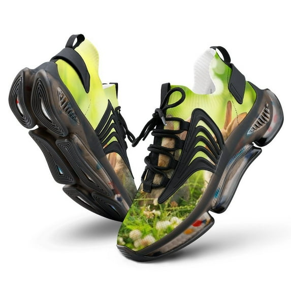 Cute Little Easter Bunnies on Green Grass Walking Shoes for Men Woman Lightweight Tennis Fashion Elastic Sports Shoes Cushion Basketball Shoes