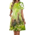 thumbnail image 1 of Cute Little Easter Bunnies on Green Grass Women's Dress Short Sleeve Summer Sundress Summer Women Clothes, 1 of 7
