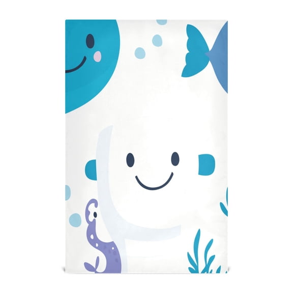 Cute Little Fish Decorative Waffle Towel Kitchen Dishcloth 28x18in Multi-Use Tea Towel
