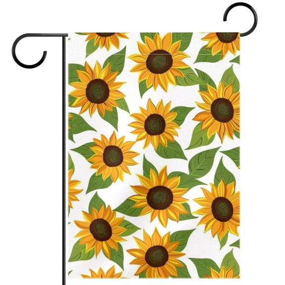 Cute Little Flowers Sunflower Floral Welcome Garden Flags, 12 x 18 Inch Double Sided Outdoor Yard Flags Waterproof For Home Outside Patio Lawn Porch