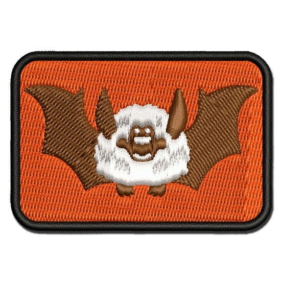 Cute Little Fuzzy Bat Applique Multi-Color Embroidered Iron-On Patch - 2.5 Inch Small