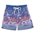 thumbnail image 1 of Cute Little Ghost Boys Swim Trunks Quick Dry Boy Swim Shorts for 3-14 Years, 1 of 8