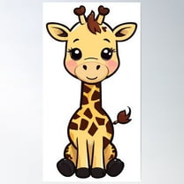 Cute Little Giraffe, Baby Giraffe Poster Wall Art, Modern Wall Decor For Living Room Bedroom, 8x12 UNFRAMED