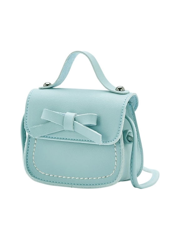 Cute Little Girls Fashionable Handbag Small Preteen Girl's Toy Kid Shoulder Purse Bag Mini Vintage Sweet Bowknot Adjustable PU Casual Messenger Shoulder Shoulder Bag Gift