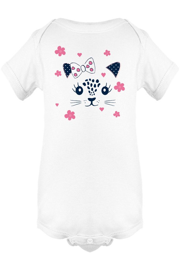 Cute Little Kitten With Flowers Bodysuit Infant -Image by Shutterstock, Newborn