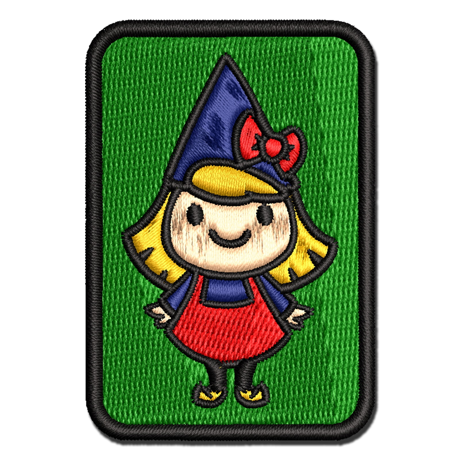 Cute Little Lady Gnome Applique Multi-Color Embroidered Iron-On Patch - 3.5 Inch Large