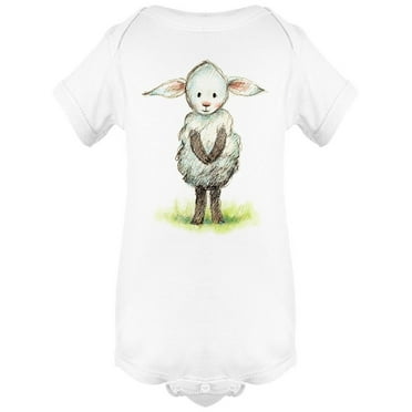 Cute Little Lamb Pencil Art Bodysuit Infant -Image by Shutterstock,  6 Months