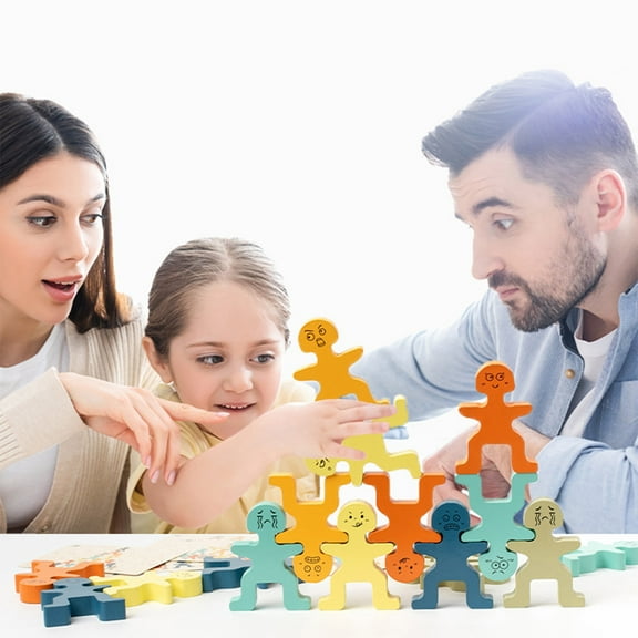 Stacking Toys, Cute Little Man Puzzle, Early Education Hand Eye Coordination, Fine Motor Skills Training, Color Shape Cognitive, Wooden Brain Development Game