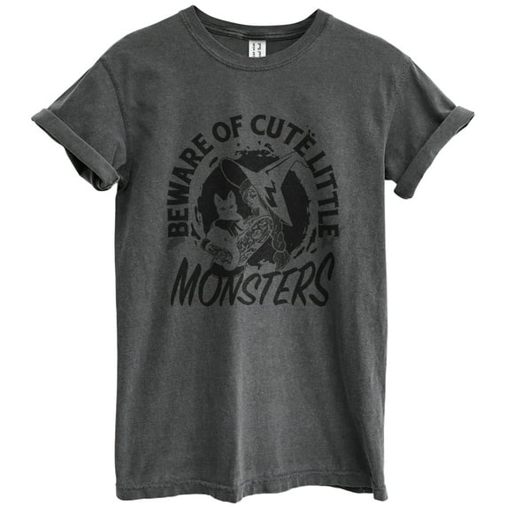 Cute Little Monster Fun Graphic Tee T-Shirt for Women Men, Short Sleeve Summer Tops