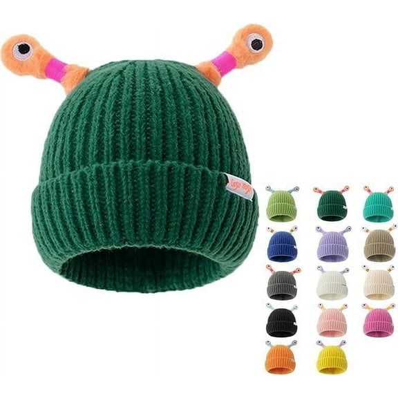 Cute Little Monster LED Knit Beanie, 2024 Winter Funny Knitted Hat, Cute Glowing Little Monster Knit Hat for Women Girl