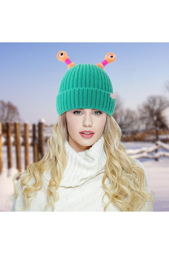 Cute Little Monster LED Knit Beanie, 2025 Winter Funny Knitted Hat, Cute Glowing Little Monster Knit Hat for Women Girl, Limited Time Offer Under 10 Dollars