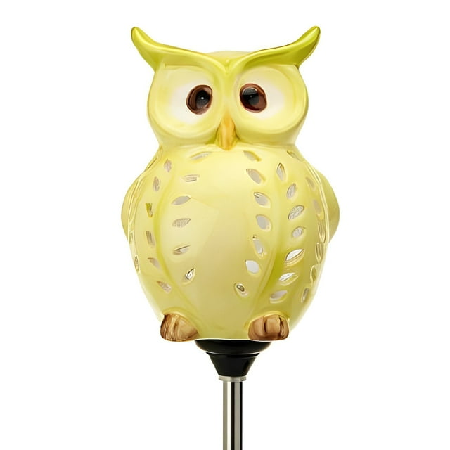 Cute Little Owl Garden Decoration, Best Solar Owl Stake And Solar Owl Light, Ceramic Owl Scarecrow Garden Decor For Your Lawn and Garden