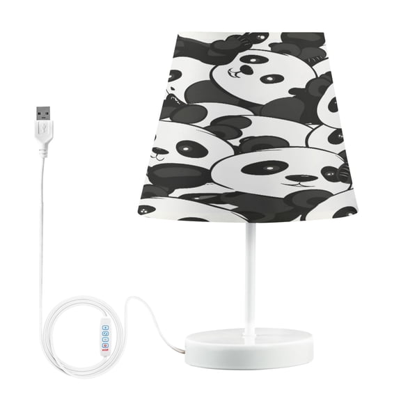 Cute Little Panda Face Desk Lamp LED Table Nightstand Lamps with 3 Color Temperatures for Home Bedroom Living Room Decor 8x12