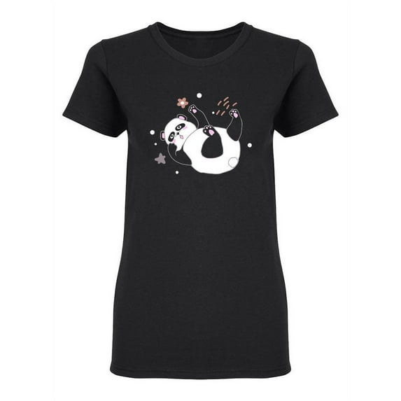 Cute Little Panda Falls Shaped T-Shirt Women -Image by Shutterstock, Female Small