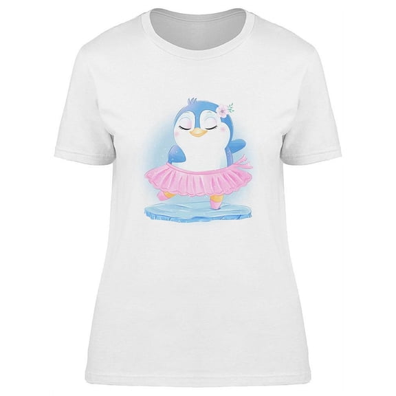Cute Little Penguin Ballerina T-Shirt Women -Image by Shutterstock, Female Large