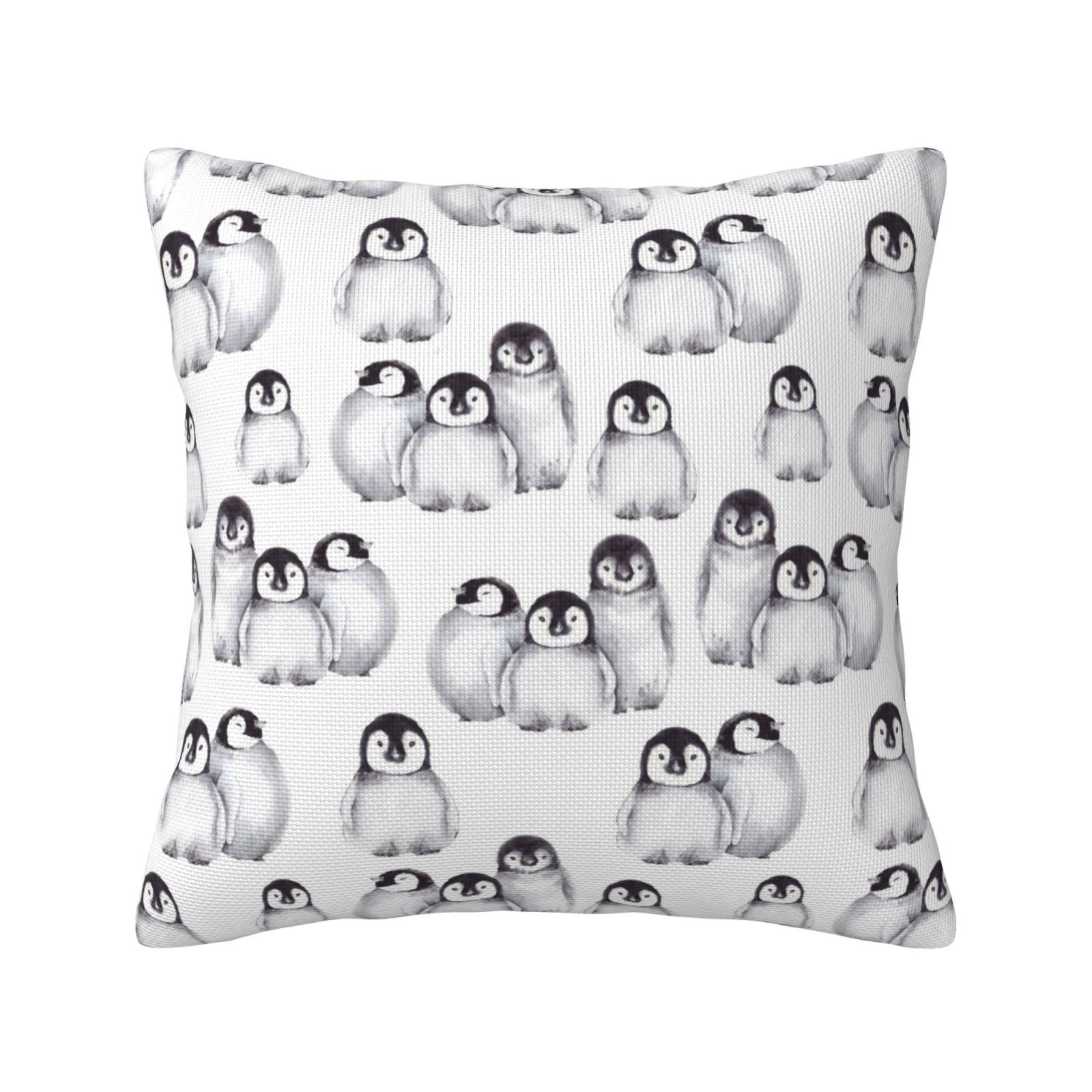 Cute Little Penguin In Winter Pillow Cover Decorative Throw Pillowcase