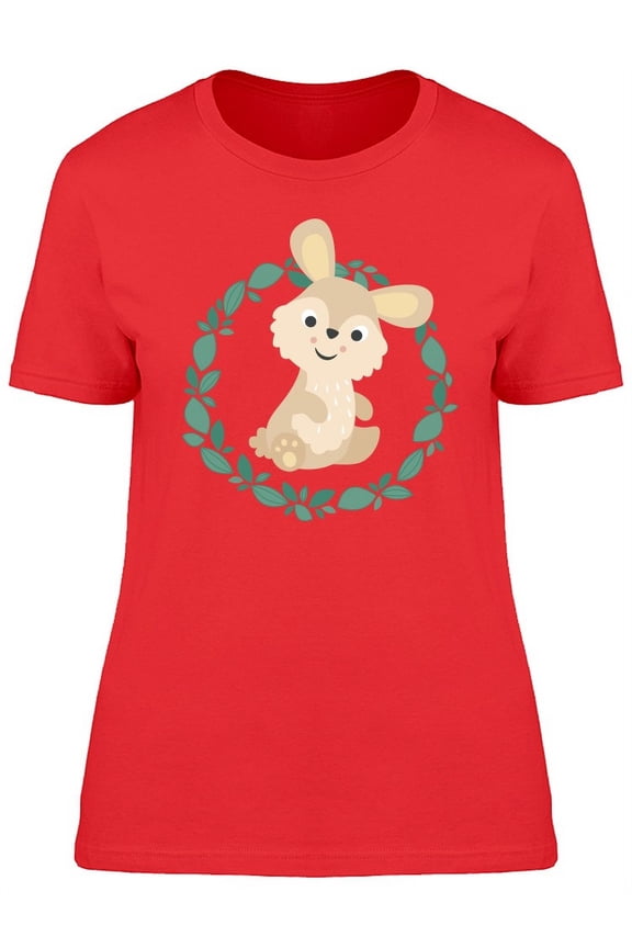 Cute Little Rabbit Cartoon T-Shirt Women -Image by Shutterstock, Female Large