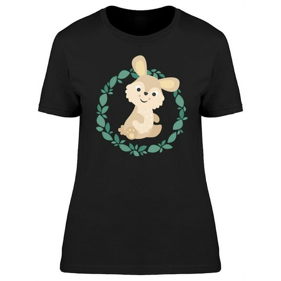 Cute Little Rabbit Cartoon T-Shirt Women -Image by Shutterstock, Female Large