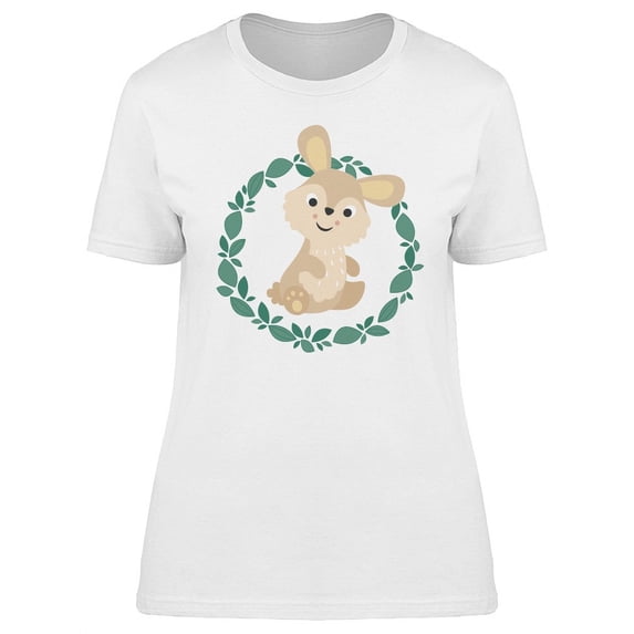 Cute Little Rabbit Cartoon T-Shirt Women -Image by Shutterstock, Female Large
