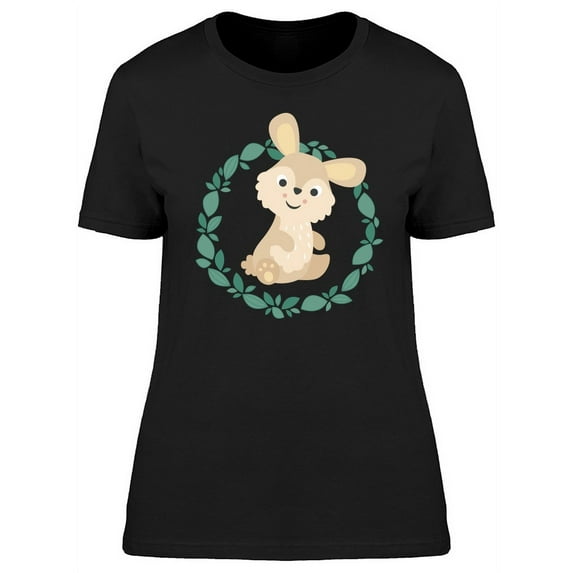 Cute Little Rabbit Cartoon T-Shirt Women -Image by Shutterstock, Female XX-Large