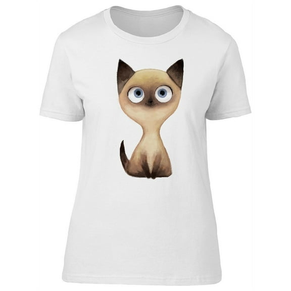 Cute Little Siamese Kitten, Cat T-Shirt Women -Image by Shutterstock, Female XX-Large
