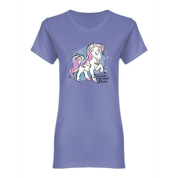 Cute Little Unicorn Design Shaped T-Shirt Women -Image by Shutterstock, Female Large