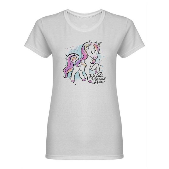 Cute Little Unicorn Design Shaped T-Shirt Women -Image by Shutterstock, Female x-Large