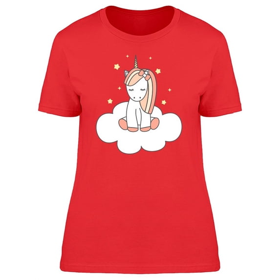 Cute Little Unicorn On A Cloud T-Shirt Women -Image by Shutterstock, Female x-Large