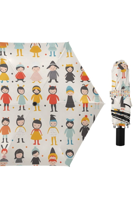 Cute Little Various Costumes People Compact Sun Umbrella Windproof Travel Umbrellas for Rain Strong Portable UV Protection