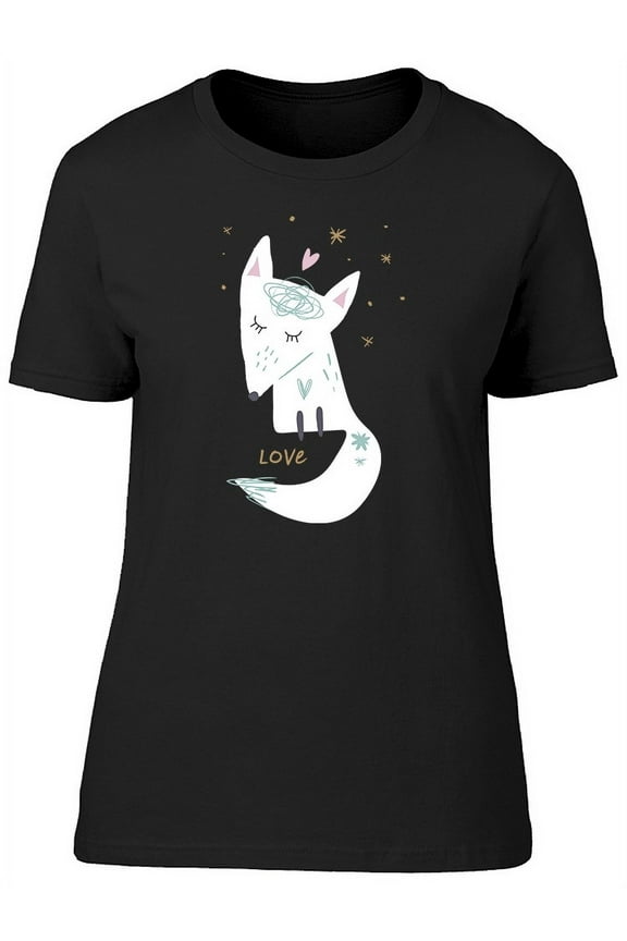 Cute Little White Arctic Fox  T-Shirt Women -Image by Shutterstock, Female Medium