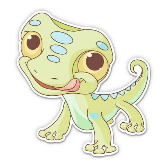 Cute Lizard Cartoon - 3" Vinyl Sticker - For Car Laptop Water Bottle Phone - Waterproof Decal