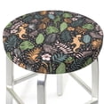 thumbnail image 1 of Cute Lizard Gecko Tropical Plant Round Bar Stool Seat Covers, Elastic Round Chair Cover Stool Seat Slipcover Bar Stool Cushions Round Pad for 12-14 inch, 1 of 5