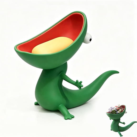 Cute Lizard Sponge Holder, Lizard Bathroom Holder,Funny Monster Soap Organizer, Fun Animal Shaped Kitchen Decor,Multi Use Storage Container for Keys Snacks Candy Office Home