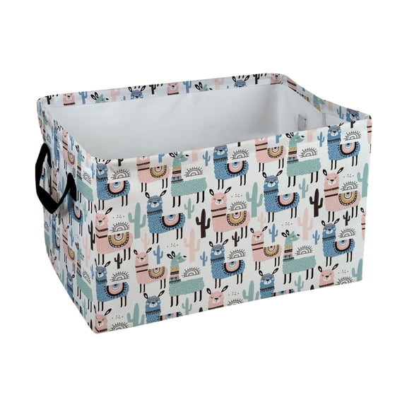 Cute Llama Cactus Pattern Storage Baskets Storage Boxes Home Decor Storage Clothes Organization Storage Storage Holiday Gifts,Shelf Baskets,Organizer for Clothes,Toys,Books, Laundry Basket