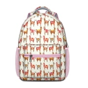 Cute Llama Cartoon Print Backpack for   Kawaii Alpaca Face Pattern with Adorable and Funny School Bag Design