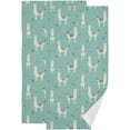 thumbnail image 1 of Cute Llama Hand Towels Alpaca Towel 2-Pieses Set Cute Animals Small Bath Towels Soft Guest Face Towel Bathroom Decorations Thin Kitchen Tea Dish Towels 14x28 in, 1 of 7