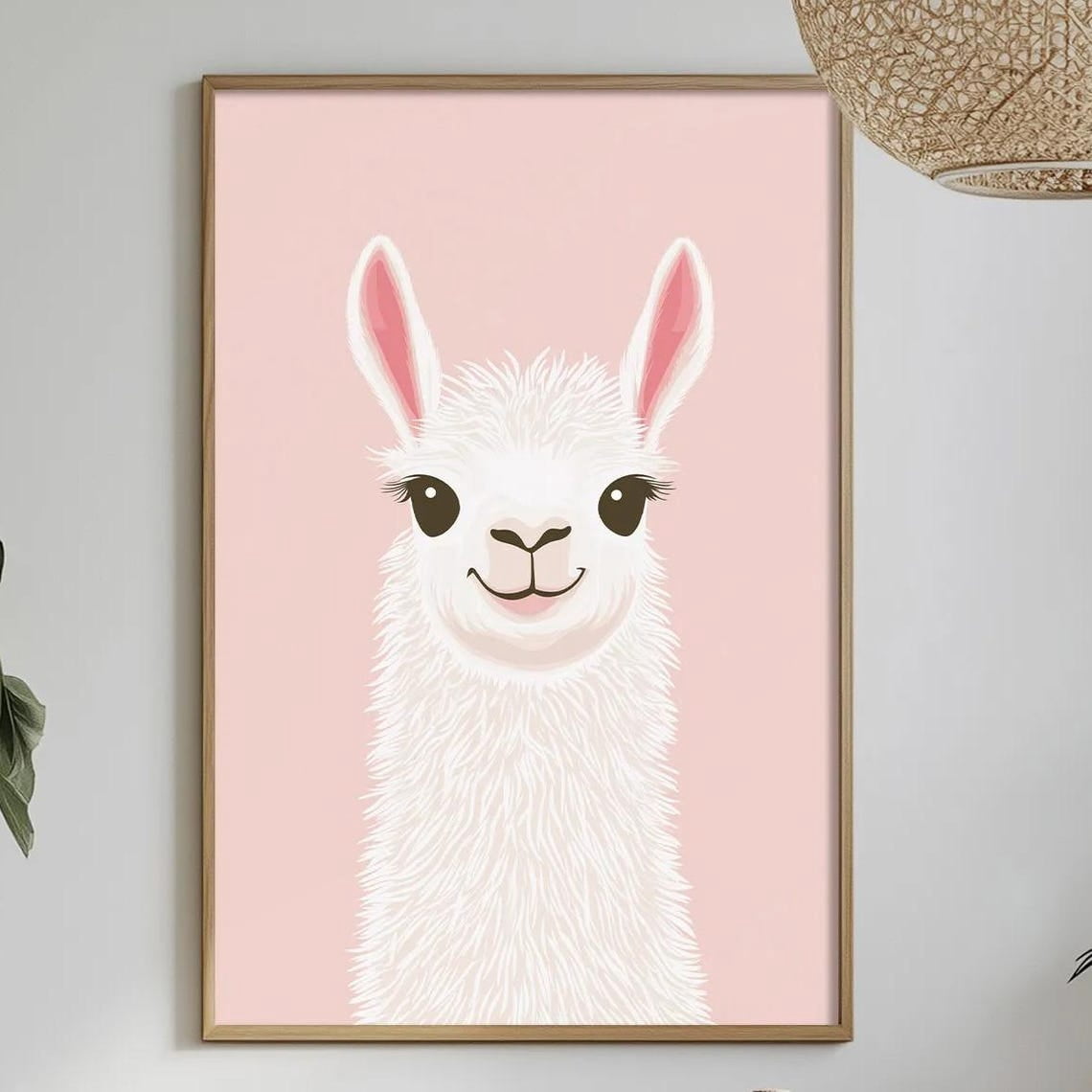 Cute Llama Pastel Minimal Baby Animal Wall Art, Nursery, Gallery Wall ...