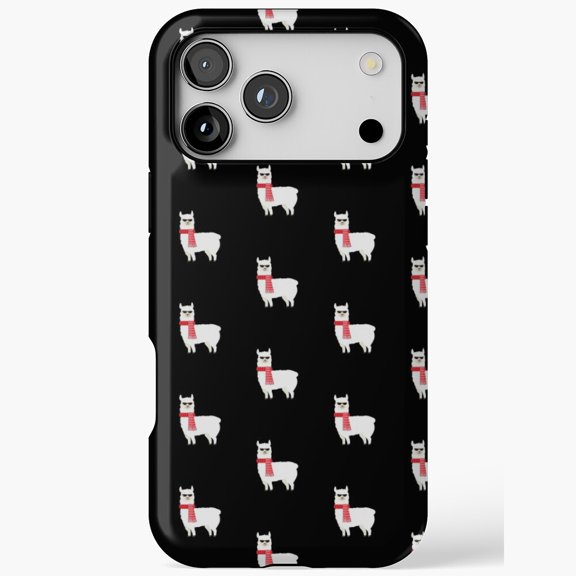 Cute Llama Sunglasses Tile Pattern iPhone Case 11 to 17 Pro Max