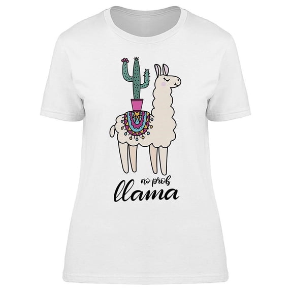 Cute Llama With A Cacti On Top Tee Women's -Image by Shutterstock