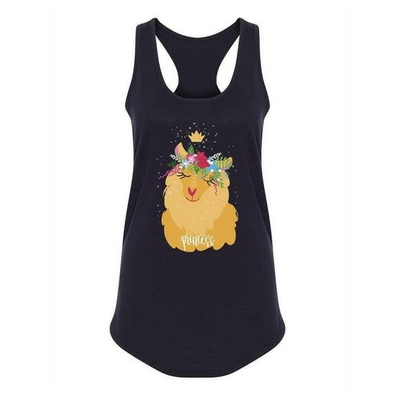 Cute Llama With Flower Crown Tank Women -Image by Shutterstock, Female Large