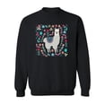 thumbnail image 1 of Cute Llama With Flowers Sweatshirt Women -Image by Shutterstock, Female Large, 1 of 4