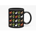 thumbnail image 1 of Cute Llama and Cactus Print Cup, Black 11oz Ceramic Mug, 1 of 5