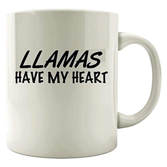 Cute Llamas 11 oz Coffee Mug - Llamas Have My Heart White Ceramic Gift
