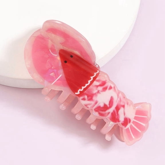 Cute Lobster Hair Claw Clip,Hair Clips,Claw Clips,Funny Acrylic Crayfish Hair Jaw Clamp for Women Girls Thick Long Hair