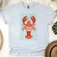 thumbnail image 1 of Cute Lobster in Bow T-Shirt for Women, Funny Nautical Summer Graphic Tee, Ash, Size S, 1 of 6