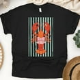 thumbnail image 1 of Cute Lobster in Bow T-Shirt for Women, Funny Nautical Summer Graphic Tee, Black, Size M, 1 of 6