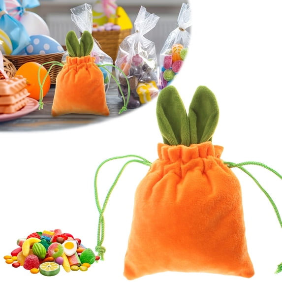 Cute Long Bunny Ear Drawstring Party Favor Bags, Cloth Candy Treat Goodie Bags for Birthday, Easter Egg Storage Bags, Shower & Spring Holiday Gift Storage Decorations 1Pcs
