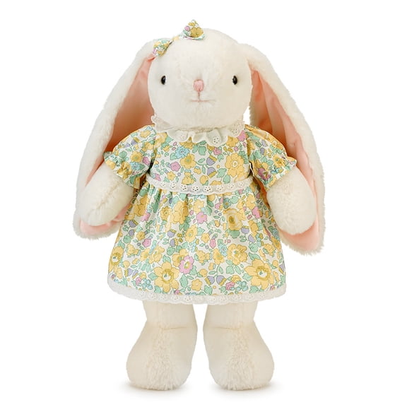 Cute Long-Eared Bunny Plush Toy, Soft Stuffed Rabbit Doll, Fluffy Coffee Brown Plush Animal for Kids and Adults, Cozy Hug Toy Birthday Gift for Girls and Friends