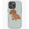 thumbnail image 1 of Cute Long Haired Dachshund Painting Phone Case for iPhone 16 15 14 13 12 11 Pro Max, 1 of 2